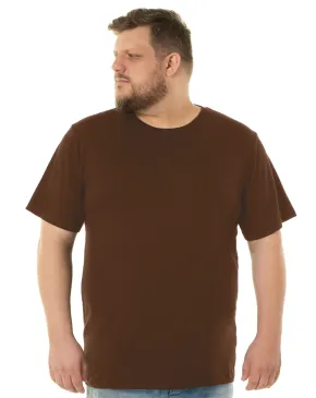 Camiseta Plus Size Masculina de Algodão Marrom