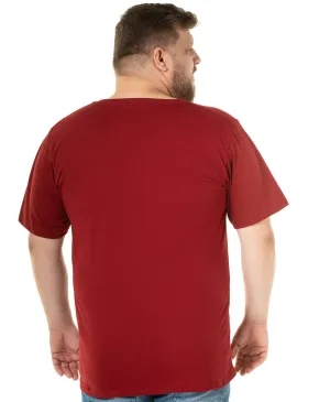  Camiseta Plus Size Masculina de Algodão Bordô