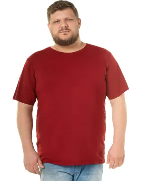  Camiseta Plus Size Masculina de Algodão Bordô