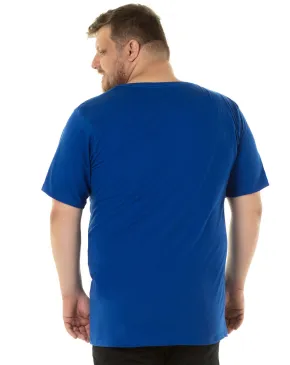 Kit 3 Camisetas Masculinas Plus Size De Algodão Azul Royal