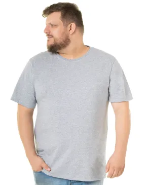  Kit 3 Camisetas Masculinas Plus Size De Algodão Cinza Mescla