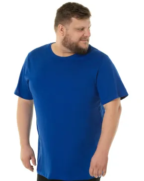 Camiseta Plus Size Masculina de Algodão Azul Royal