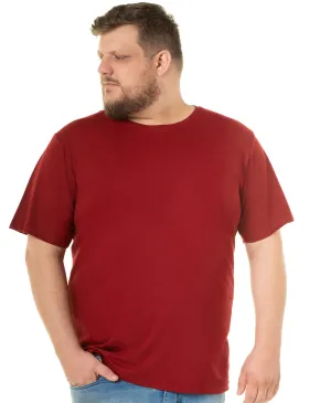 Kit 3 Camisetas Masculinas Plus Size De Algodão Bordô