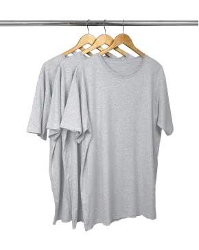  Kit 3 Camisetas Masculinas Plus Size De Algodão Cinza Mescla