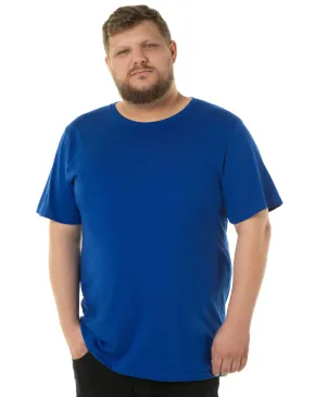 Camiseta Plus Size Masculina de Algodão Azul Royal