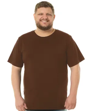 Camiseta Plus Size Masculina de Algodão Marrom