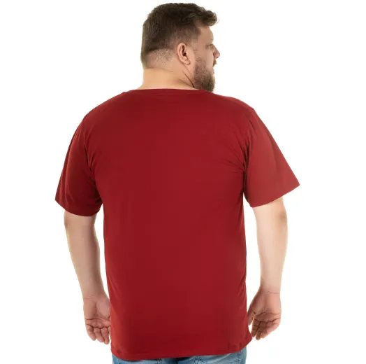 Kit 3 Camisetas Masculinas Plus Size De Algodão Bordô