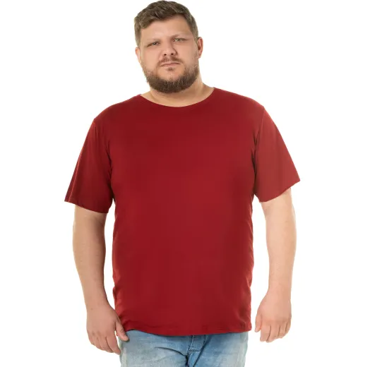 Kit 3 Camisetas Masculinas Plus Size De Algodão Bordô