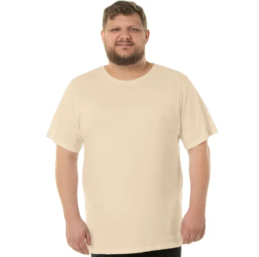 Camiseta Plus Size Masculina de Algodão Areia