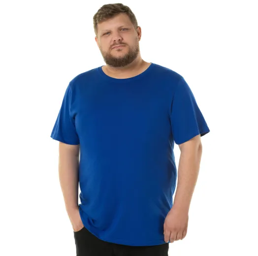 Kit 3 Camisetas Masculinas Plus Size De Algodão Azul Royal