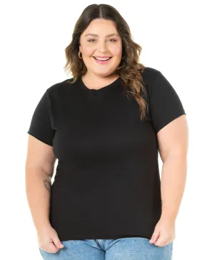 Kit 3 Camisetas Femininas Plus Size de Algodão 8