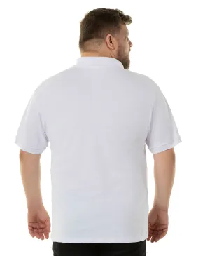 Camisa Polo Piquet Plus Size Masculina Branca