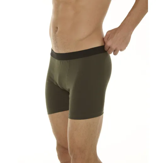 Kit 3 Cuecas Boxer Cotton Verde Musgo