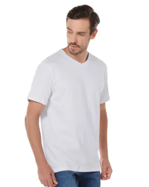 Camiseta Gola V de Algodão Premium Branca
