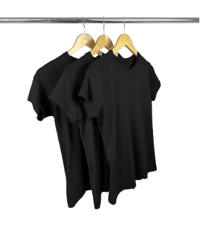 Kit 3 Camisetas Tech Modal Pretas Femininas