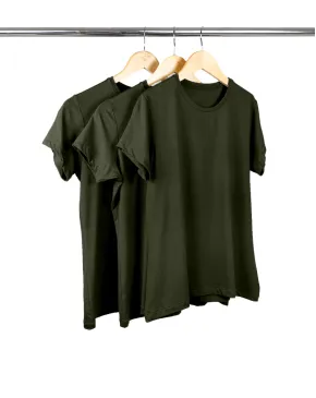 Kit 3 Camisetas Tech Modal Verde Militar Femininas