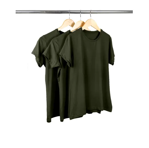 Kit 3 Camisetas Tech Modal Verde Militar Femininas