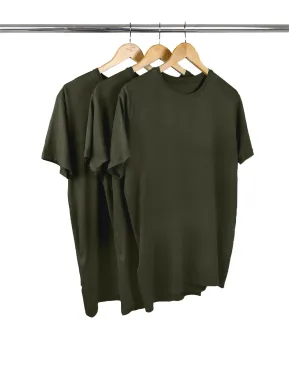 Kit 3 Camisetas Tech Modal Verde Militar Masculinas