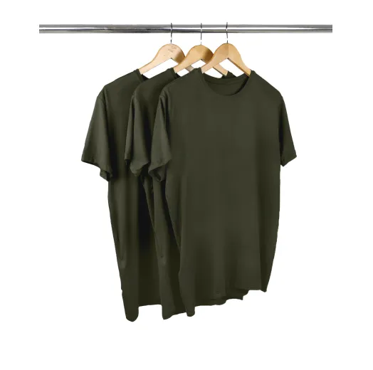 Kit 3 Camisetas Tech Modal Verde Militar Masculinas