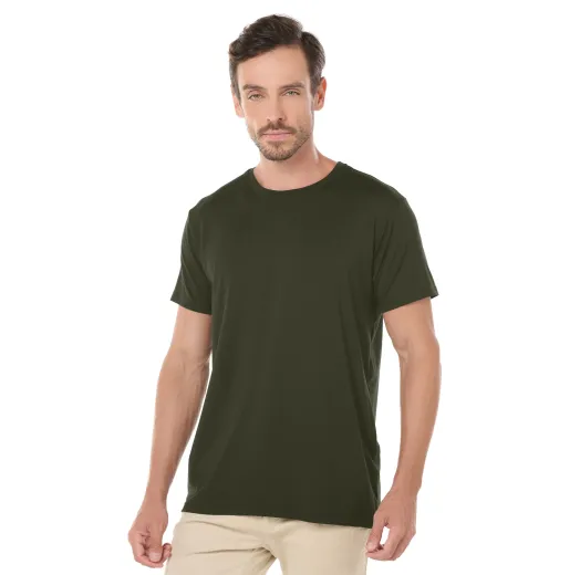 Kit 3 Camisetas Tech Modal Verde Militar Masculinas