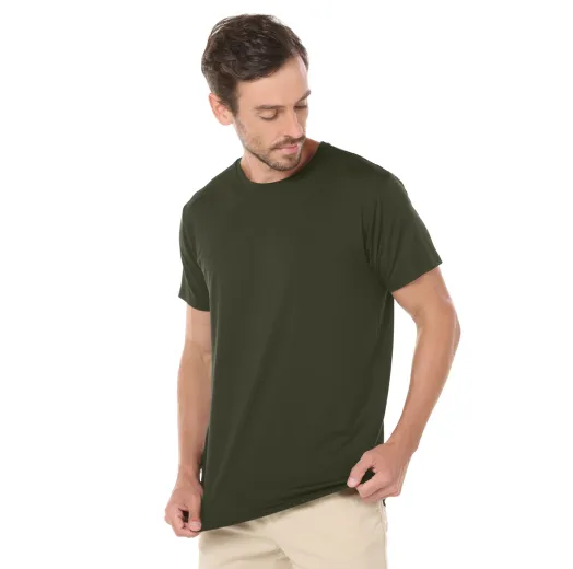 Kit 3 Camisetas Tech Modal Verde Militar Masculinas