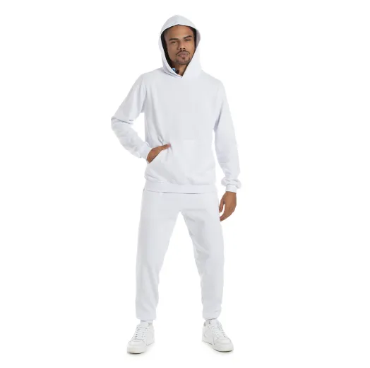 Conjunto Moletom Masculino com Capuz Branco 