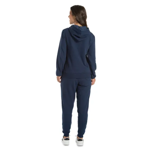 Conjunto Moletom Feminino com Capuz Azul Marinho