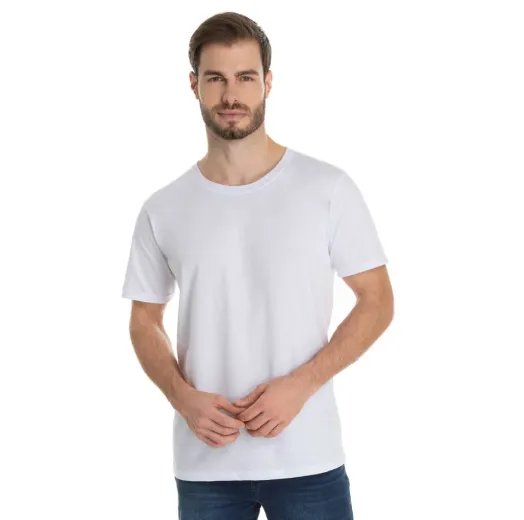 Camiseta 100% algodão - Branca - Uniformes Benvenutti