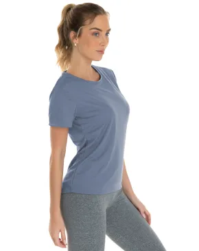 Camiseta Feminina Dry Fit Cinza Titanium Proteção UV 30+