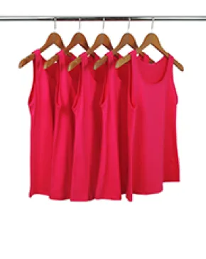 KIT 5 Regatas Femininas de Algodão Premium Rosa Pink