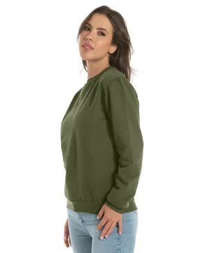 Blusão de moletom feminino verde militar 