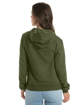 Moletom Canguru com Capuz Feminino Verde Militar