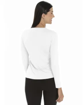Camiseta Segunda Pele Manga Longa Feminina Branca UV 50+