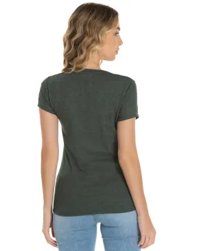Camiseta Feminina Comfort Mescla Verde Oliva