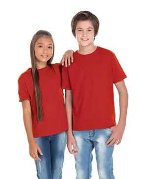Kit 5 Camisetas Juvenil de Algodão Penteado Vermelha