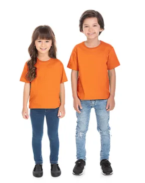 Camiseta Infantil de Algodão Penteado Laranja