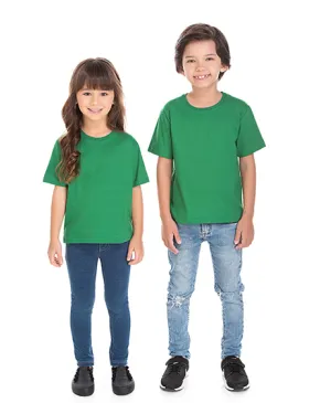 Camiseta Infantil de Algodão Penteado Verde Bandeira