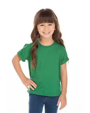 Kit 5 Camisetas Infantil de Algodão Penteado Verde Bandeira