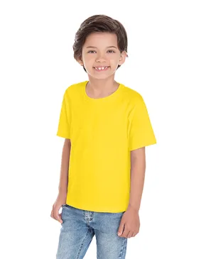 Camiseta Infantil de Algodão Penteado Amarelo Canário