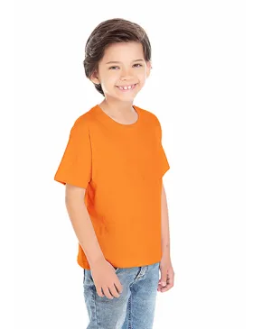 Camiseta Infantil de Algodão Penteado Laranja