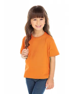 Camiseta Infantil de Algodão Penteado Laranja