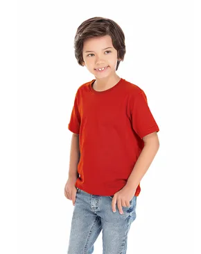 Camiseta Infantil de Algodão Penteado Vermelha