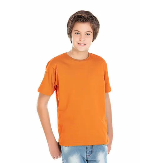 Kit 5 Camisetas Juvenil de Algodão Penteado Laranja