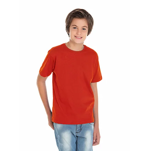 Kit 5 Camisetas Juvenil de Algodão Penteado Vermelha