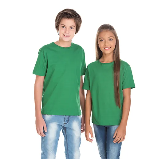 Kit 5 Camisetas Juvenil de Algodão Penteado Verde Bandeira