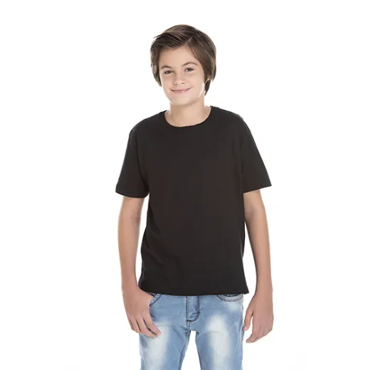 Kit 5 Camisetas Juvenil de Poliéster / Sublimática Preta