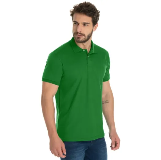 KIT 5 Camisas Polo Piquet Masculina Verde Bandeira