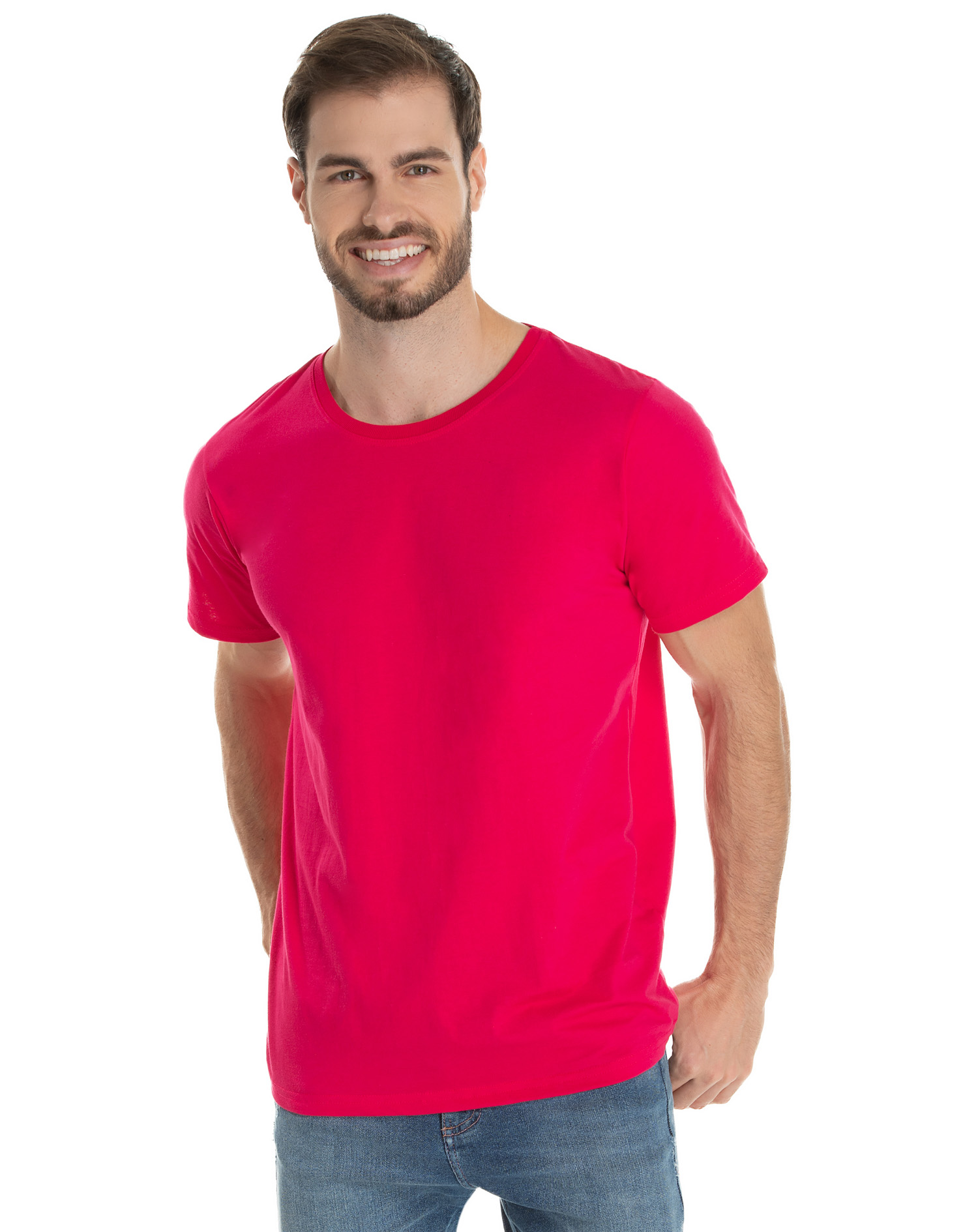 camiseta infantil basica lisa algodao rosa pink unissex en