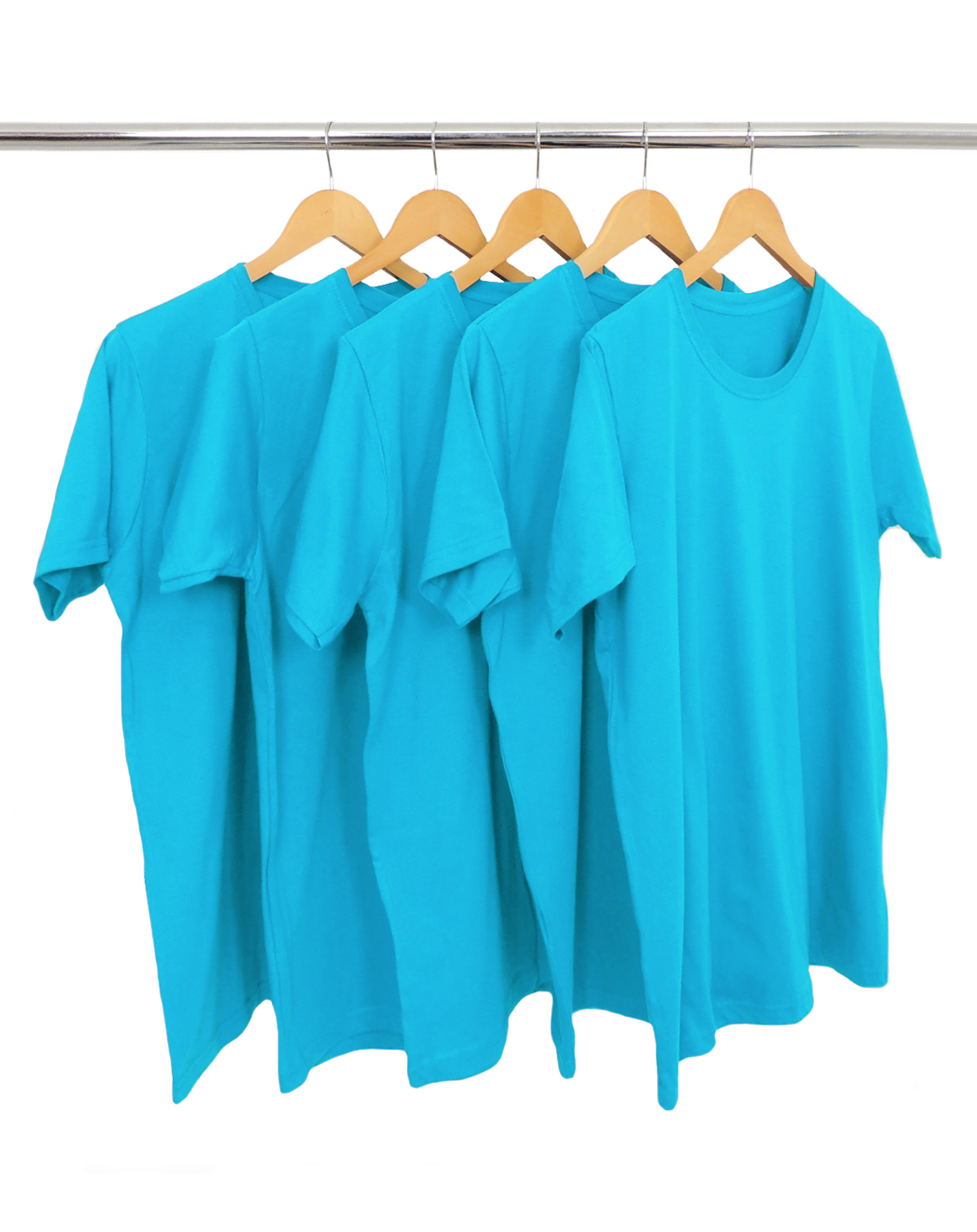 Camiseta Algodão Premium Masculina Azul Turquesa